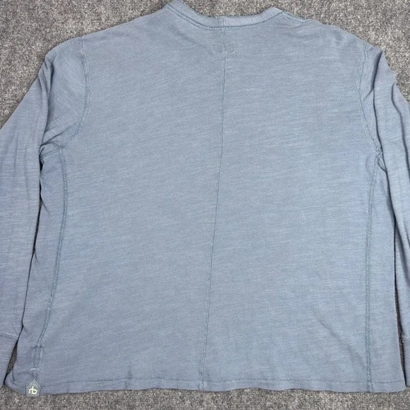 Rag & Bone Henley Shirt Mens XXL Blue Cotton Slub Long Sleeve Casual Minimalist - Picture 4 of 9